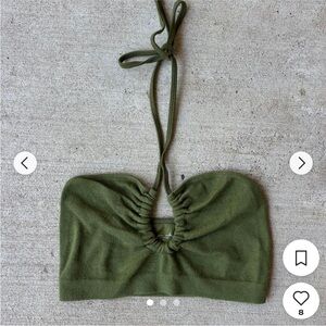 Urban Outfitters Out From Under Green Cropped Halter Top - Brand New Size M/L